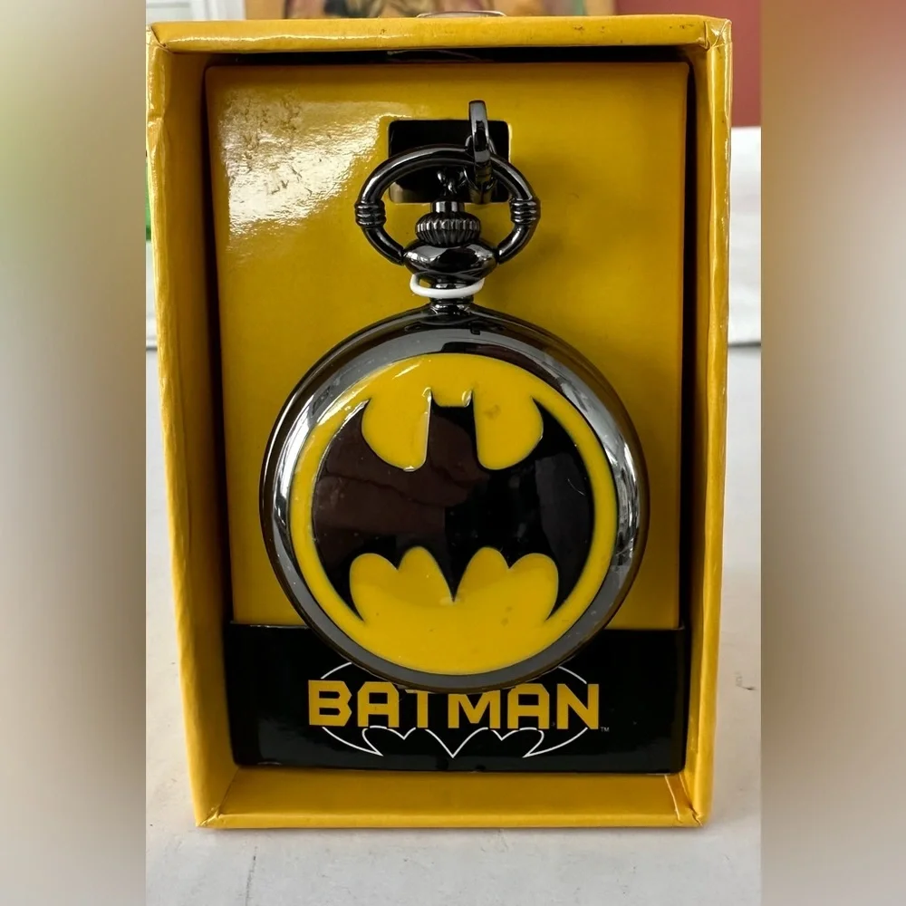 Batman Pocket Watch with Yellow and Black Logo NWOT
